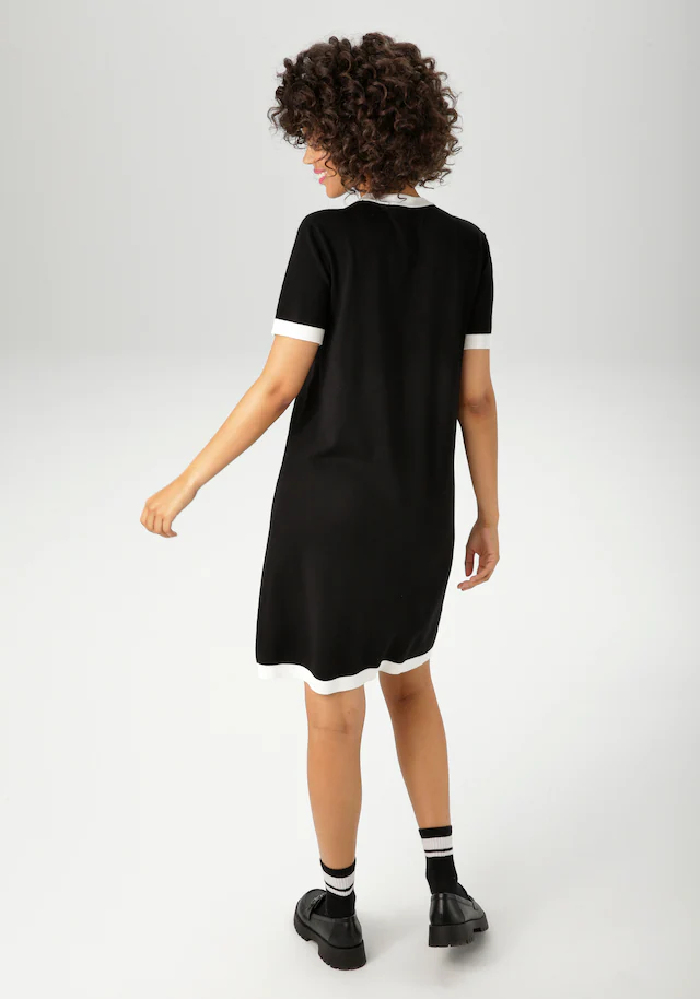 Aniston CASUAL Strickkleid mit kontrastfarbigen Ripp-Bündchen - NEUE KOLLEKTION