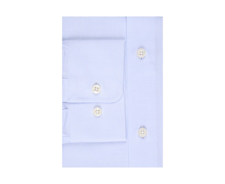 Chemise coton bleue claire - Col italien - ANGELO