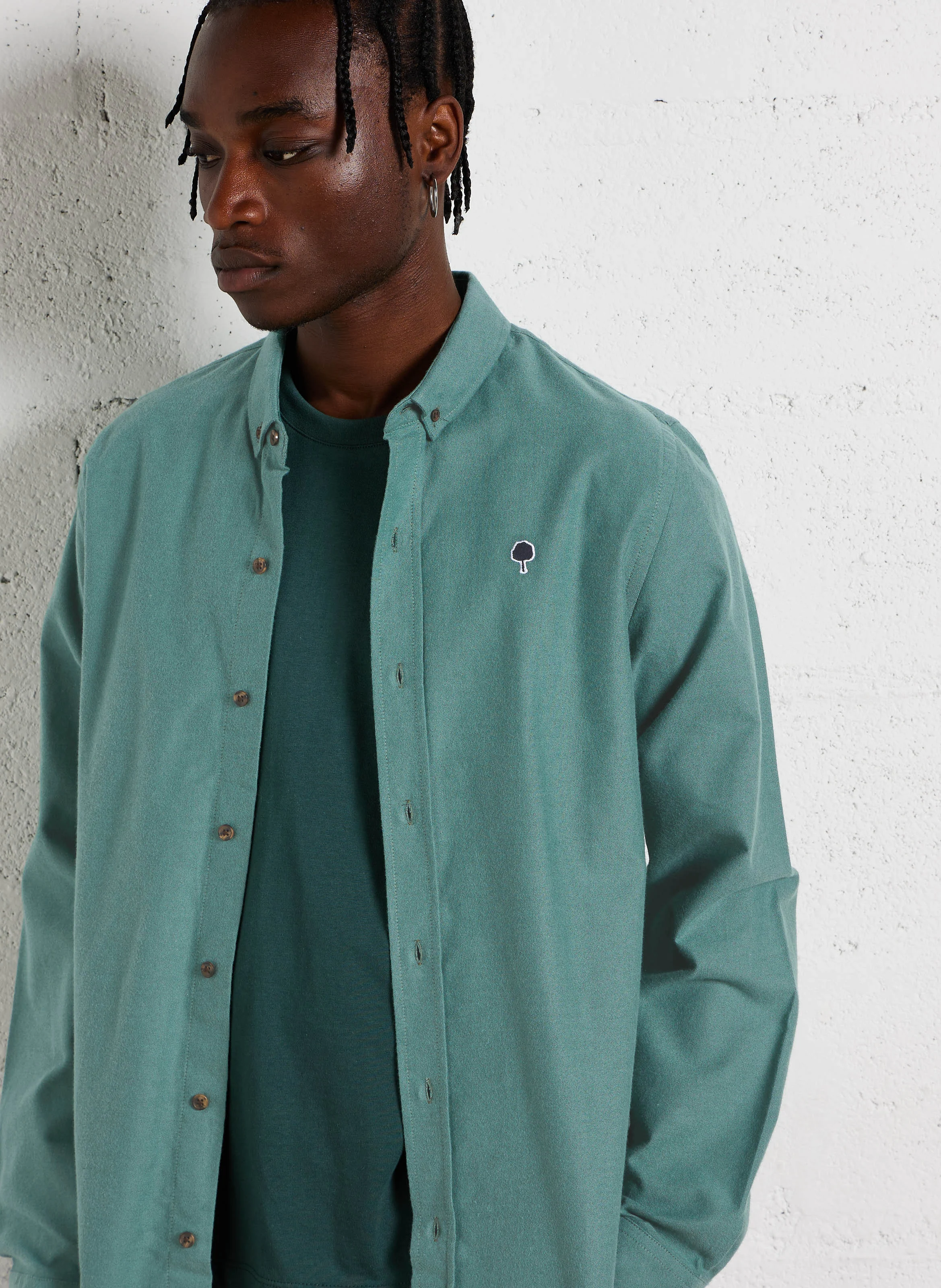 IVOY - Chemise col classique en coton | Vert