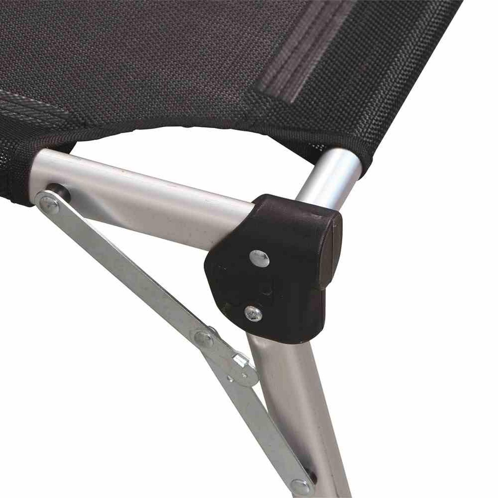 Gartenliege SOLE - schwarz-silber - klappbar