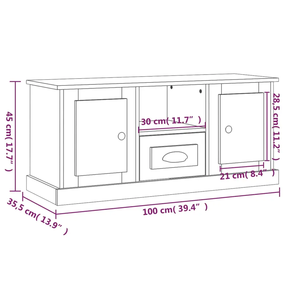 vidaXL - Tv-kast - Wit - Bewerkt hout