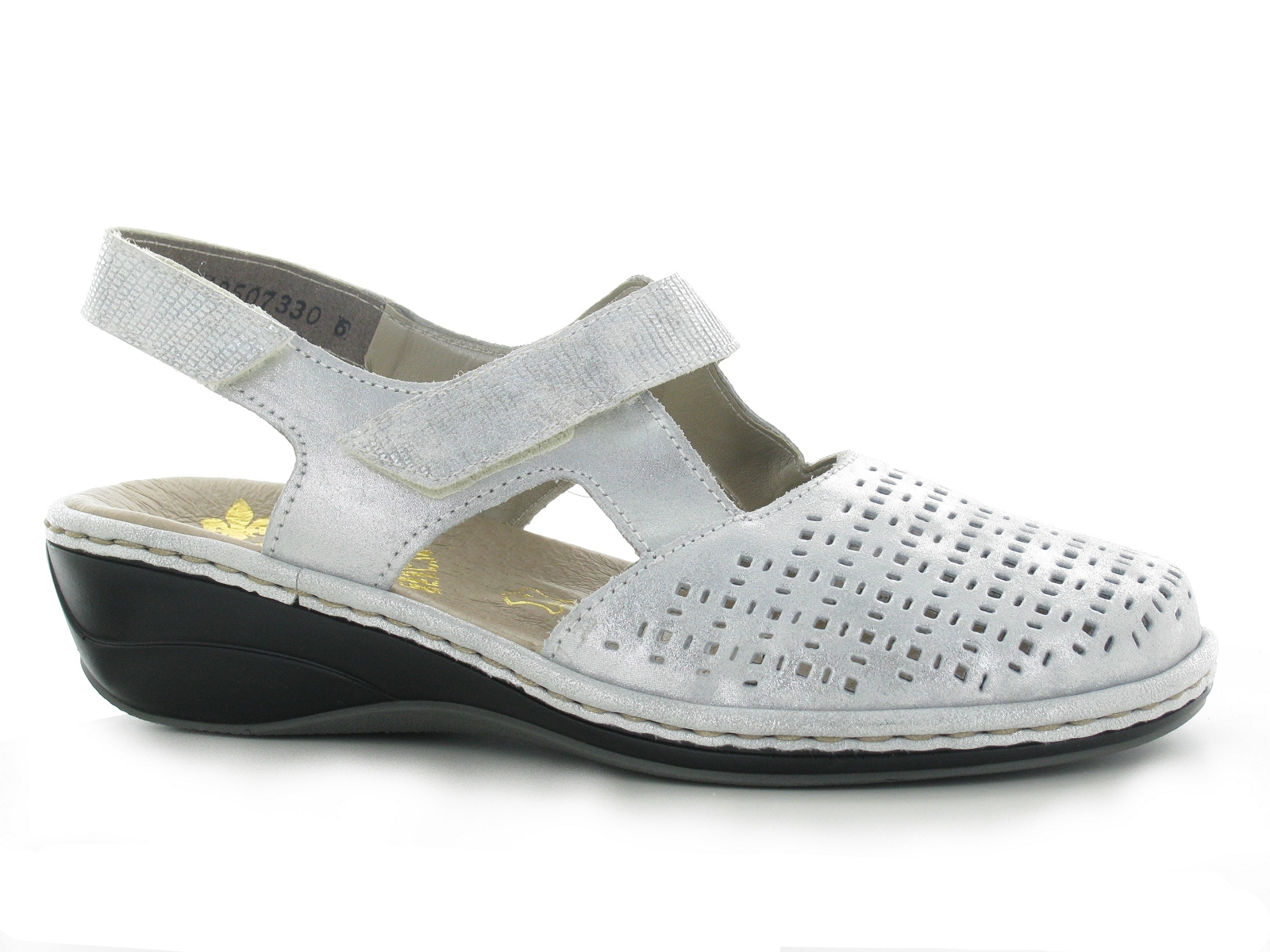 Rieker-47775 Cuir Argent