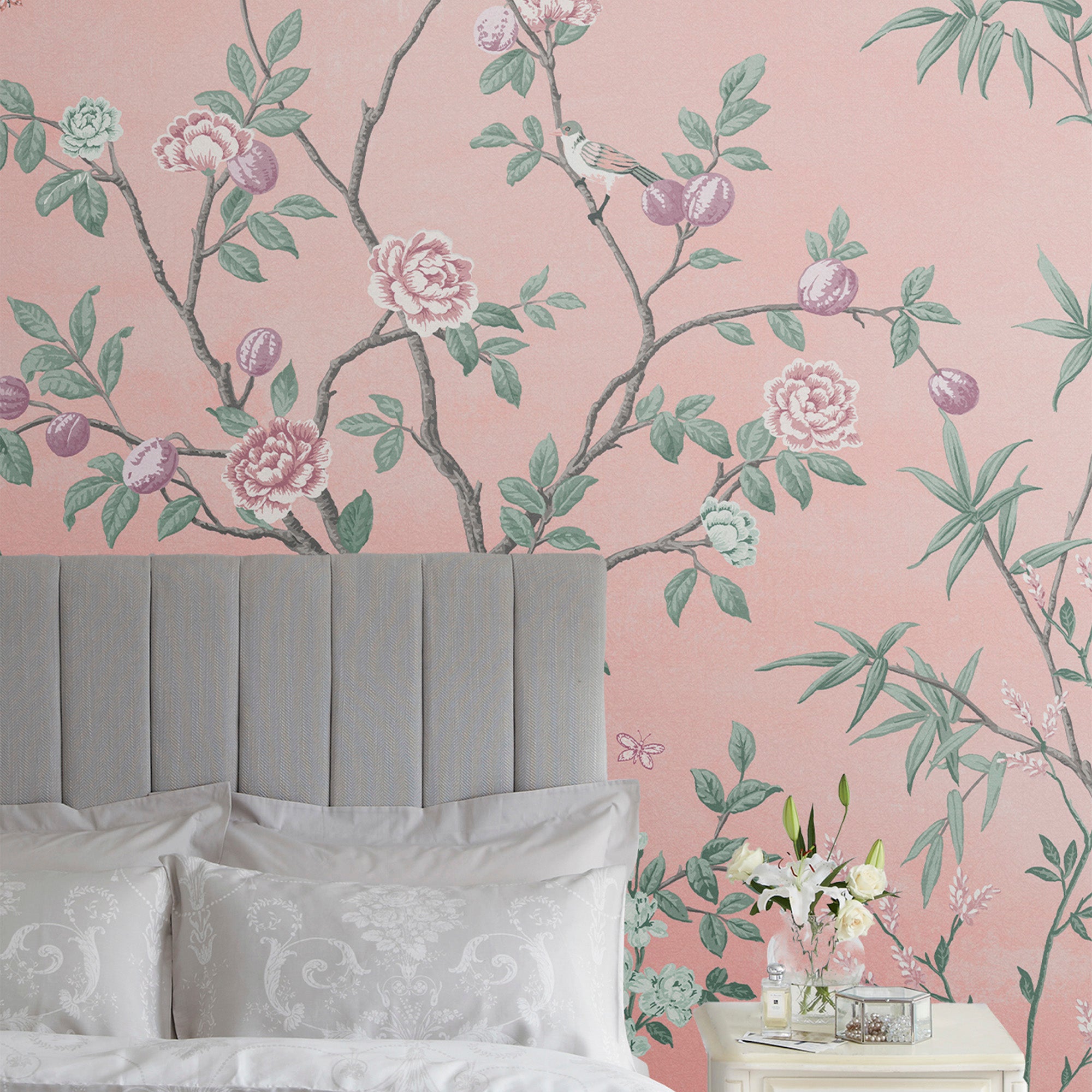 Laura Ashley Eglantine Fotobehang - Planten - 280x300cm - Roze