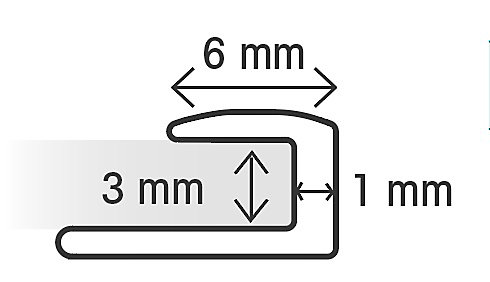Profil de finition pour plaque composite alu ép.3 mm L.122 cm