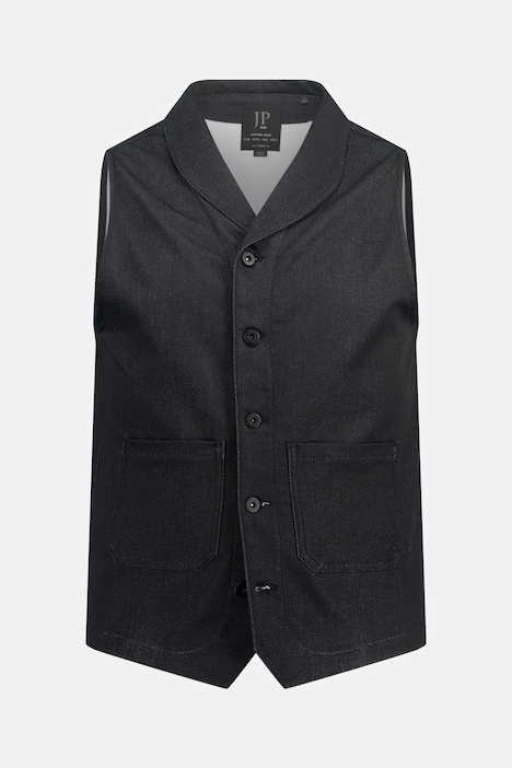 Weste, Jeans, Schalkragen, 2 Taschen