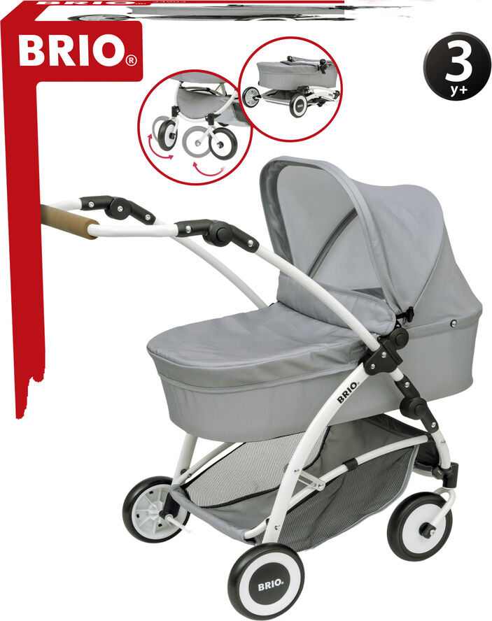 Brio Brio dukkevogn spin, grå