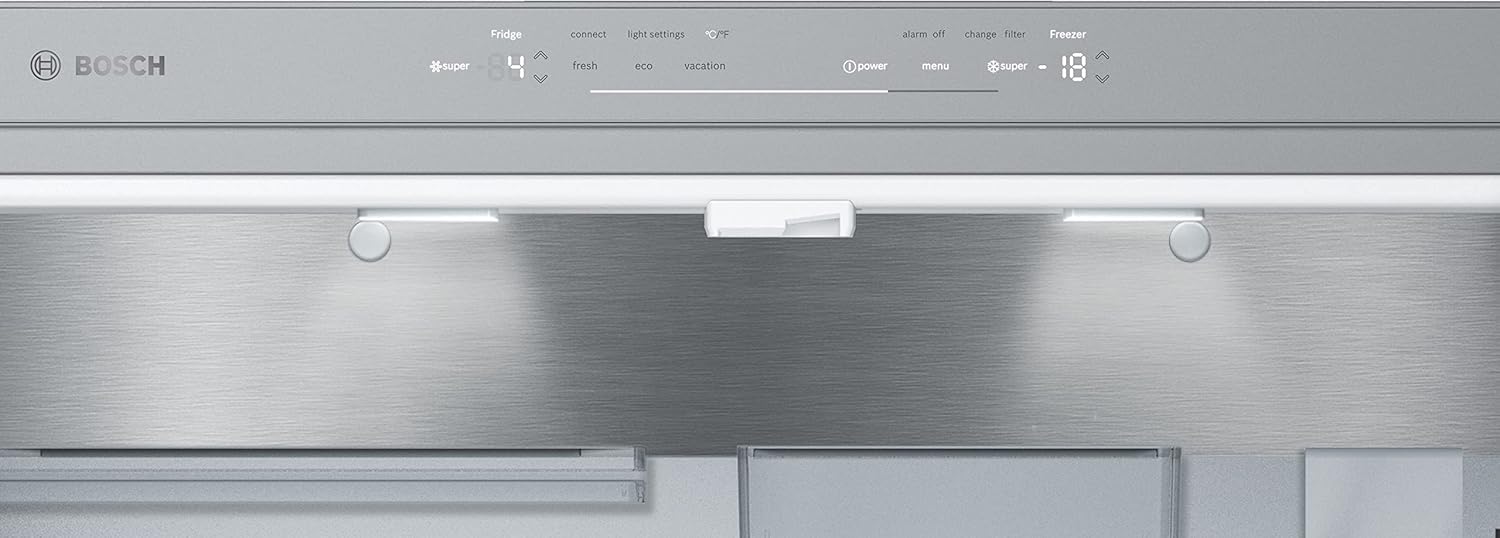 Bosch KFF96PIEP Serie 8 Smarter French Door Kühlschrank, 183 x 90,5 cm, 402 L Kühlen & 171 L Gefrieren, VitaFresh pro 3x längere Frische, NoFrost nie wieder abtauen, Eis- und Wasserspender