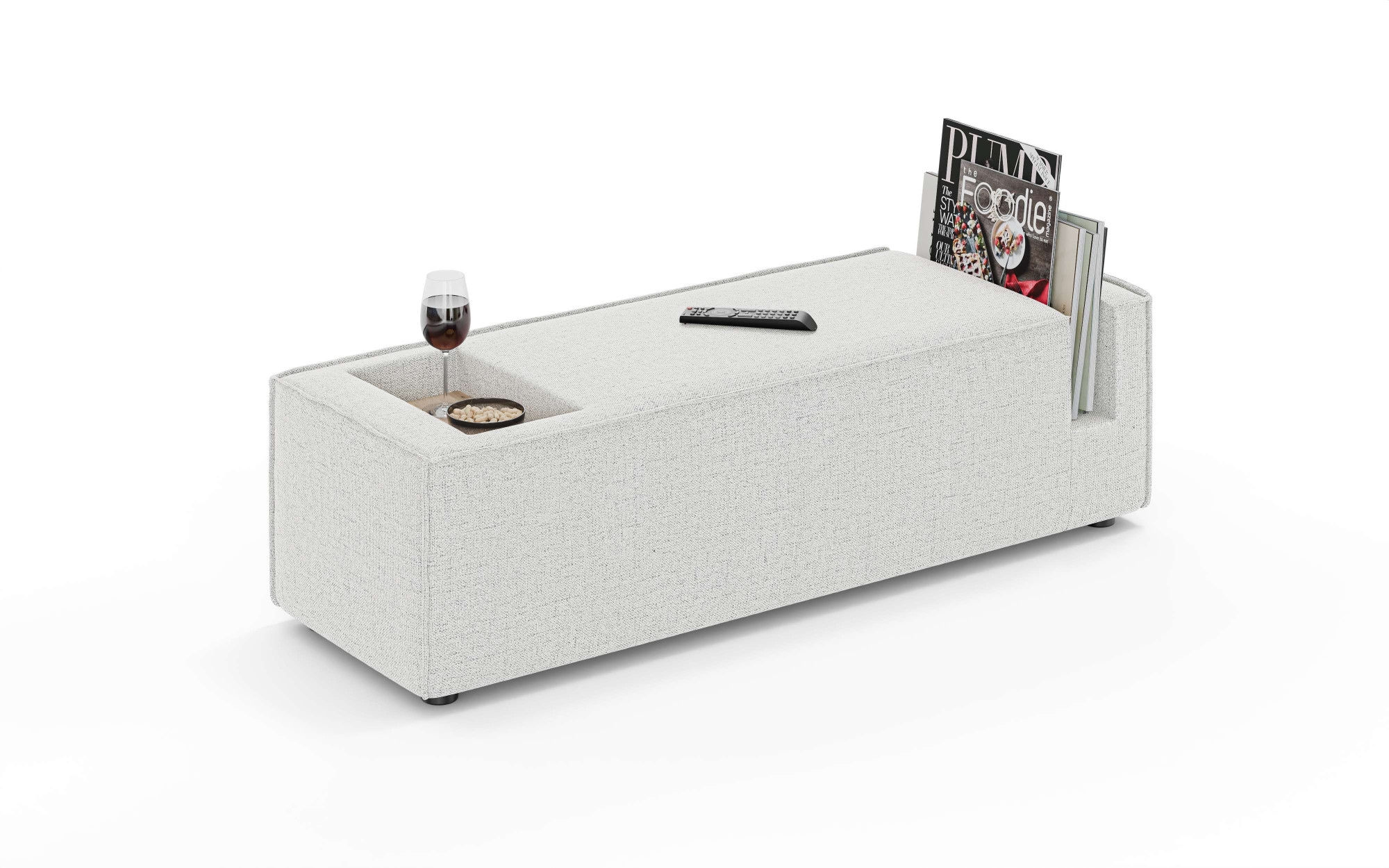 GOODproduct Sofaelement »HAILY Tisch XL für das Modulsofa, extra tief, Masse B/T/H: 45/130/37 cm« als Modul oder separat verwendbar, mit Steckfach und Ablagefläche