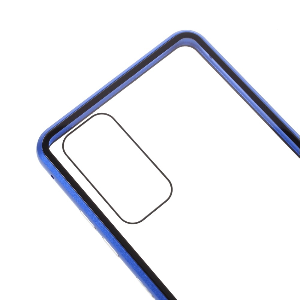 Samsung Galaxy S20 FE / S20 FE 5G Magnetische Alu Schutzhülle mit Panzer Glas Backcover   Displayschutz (Magnet-Technologie) - Blau