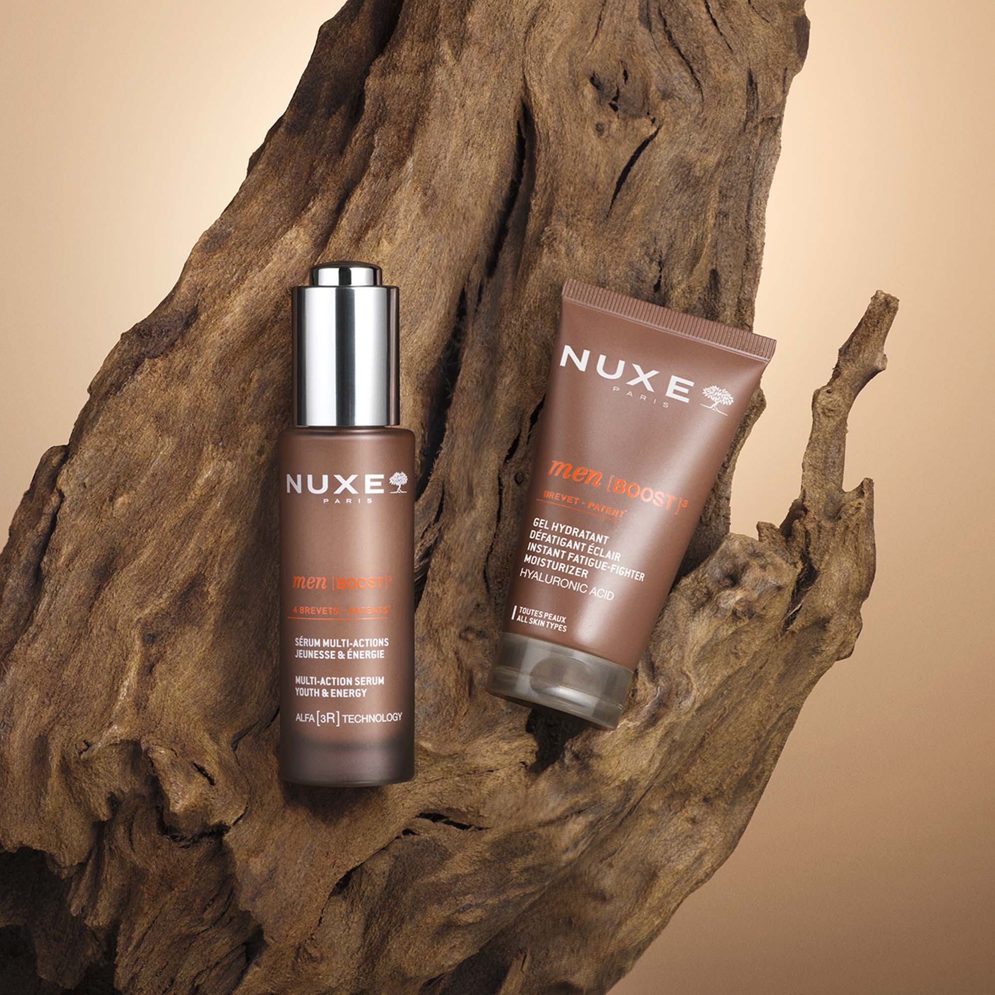 Gesichtsroutine Feuchtigkeit, Jugendlichkeit & Energie - NUXE Men [BOOST]³
