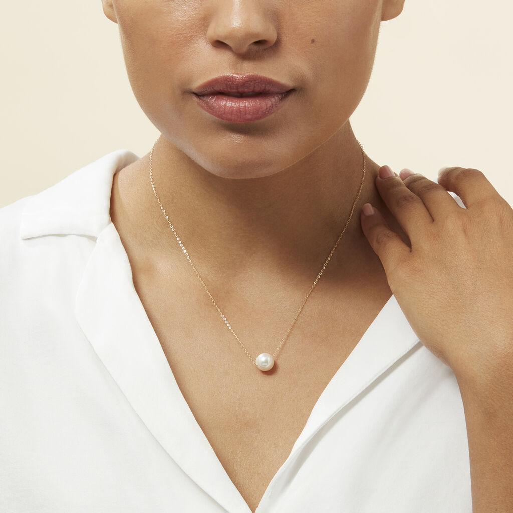 Collier Sissy Or Jaune Perle De Culture