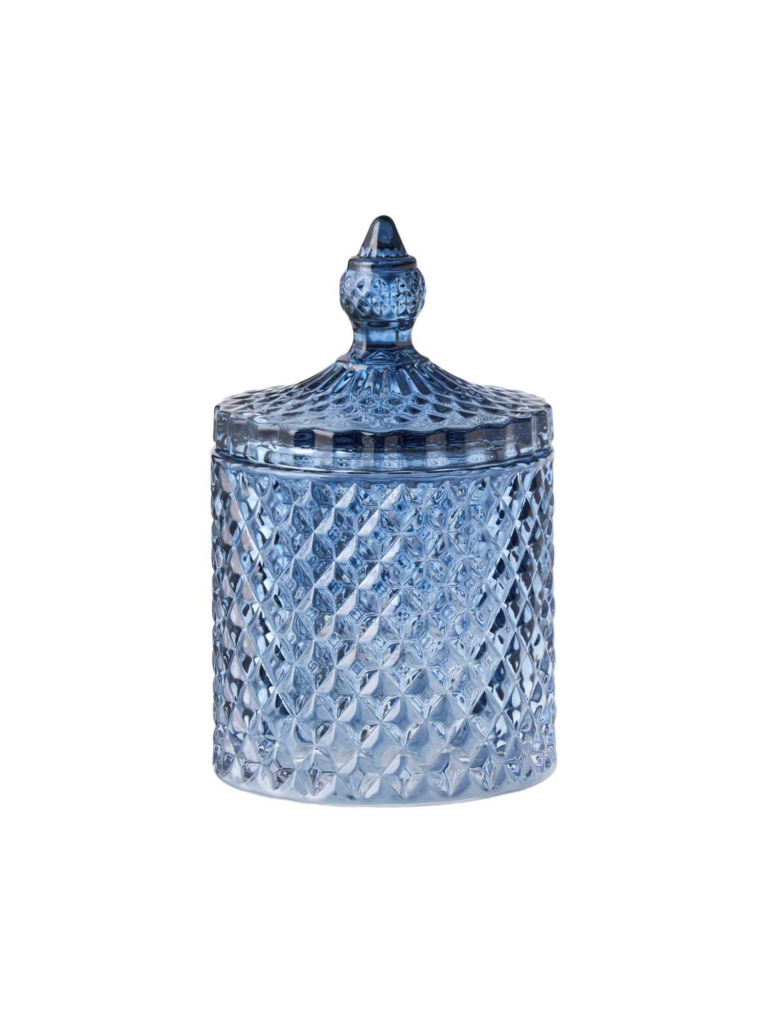 Dekorativt glas med låg | Glas. 8 x 13 cm. | Smokey Blue