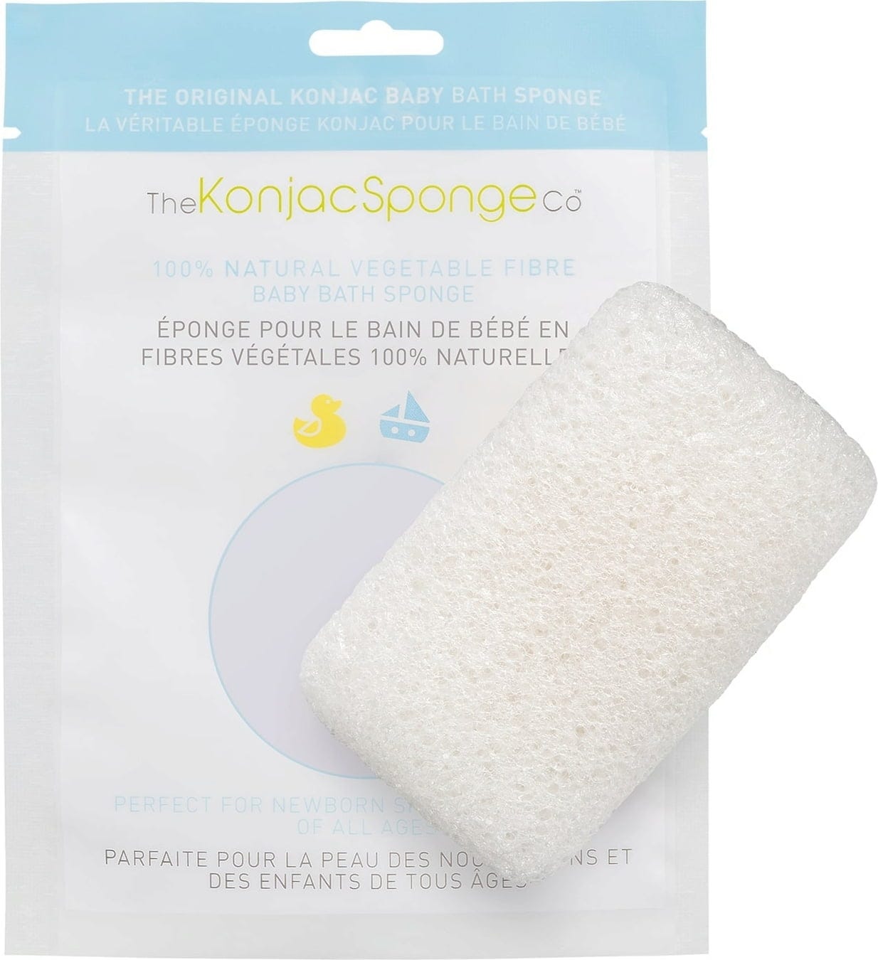 The Konjac Sponge Company  Rectangular White Pure Baby Sponge
