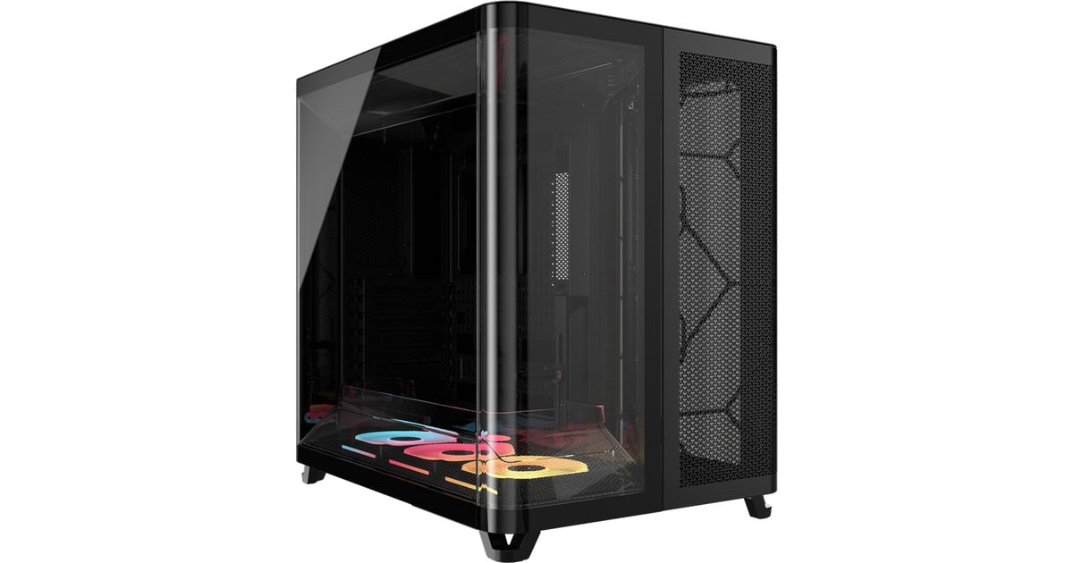 CorsairAIR 5400 LX-R LINK  midi tower behuizing  (Zwart | 3x USB-C | RGB | Tempered Glass)