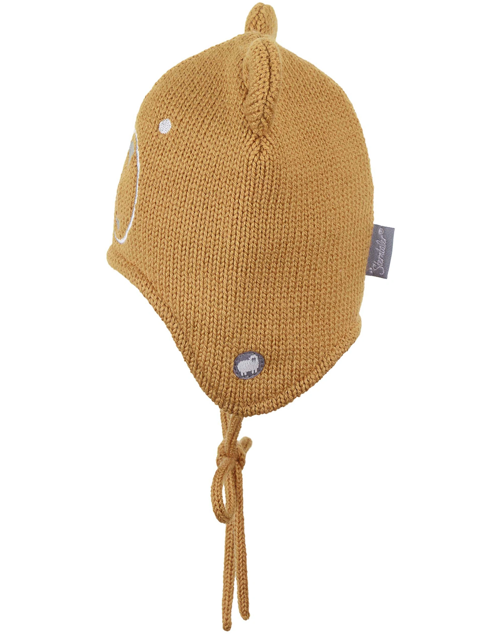 Wintermütze BÄR mit Innenfleece zum Binden in rost