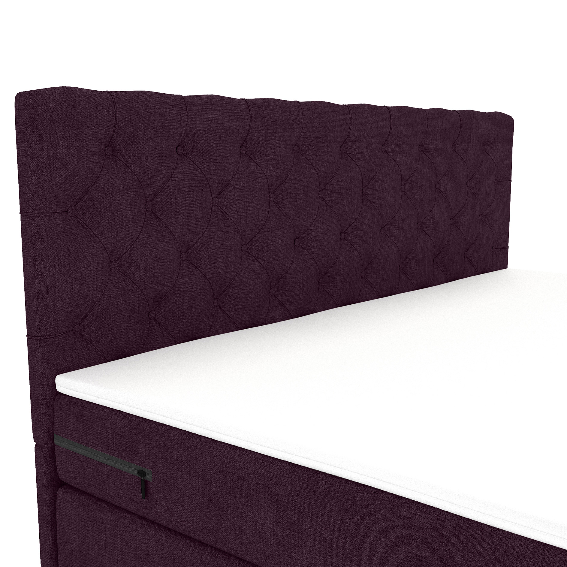 Boxspringbett - weinrot - inklusive Topper - 180x200 cm