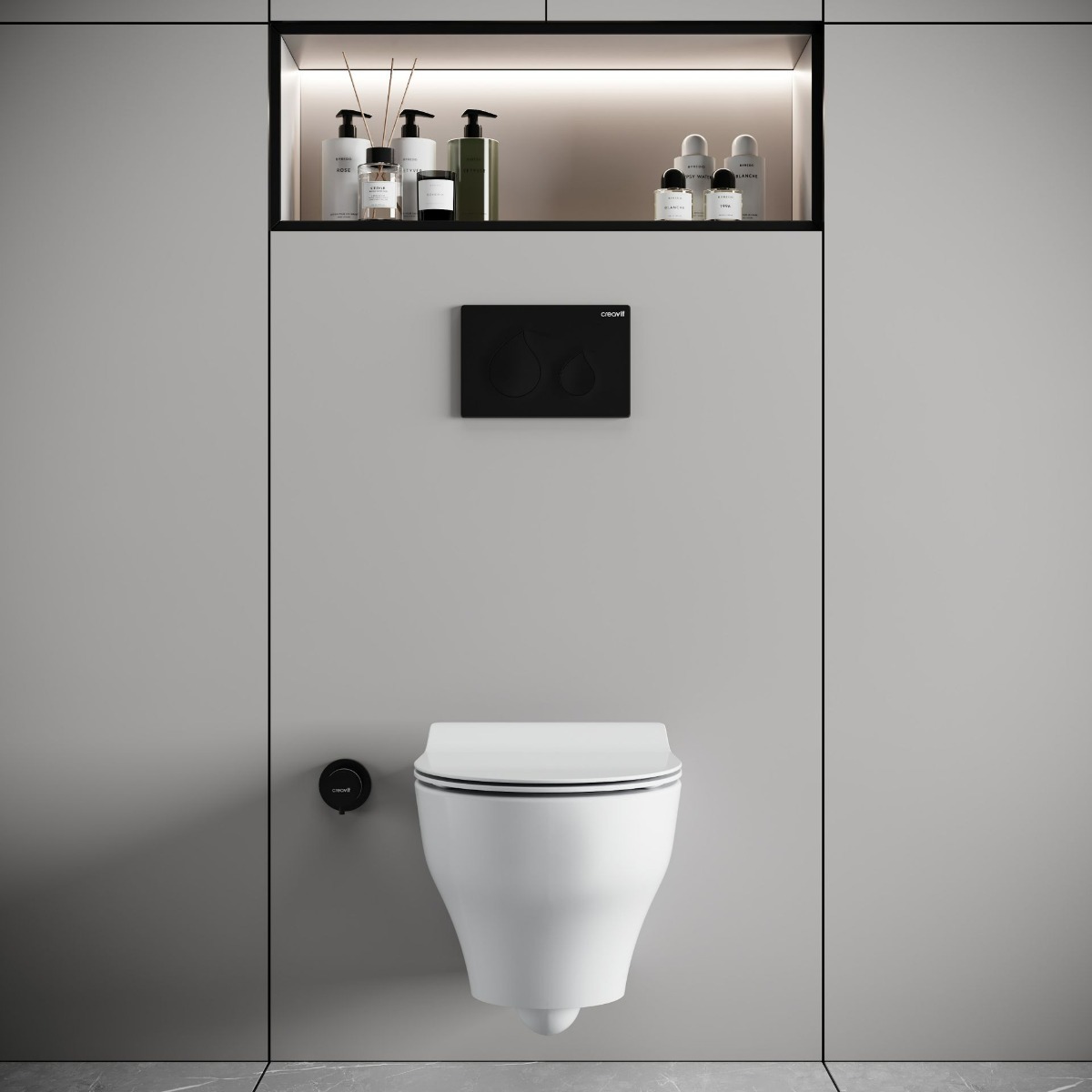 Sanigoods Serra hangtoilet met tornado flush en bidet glanzend wit