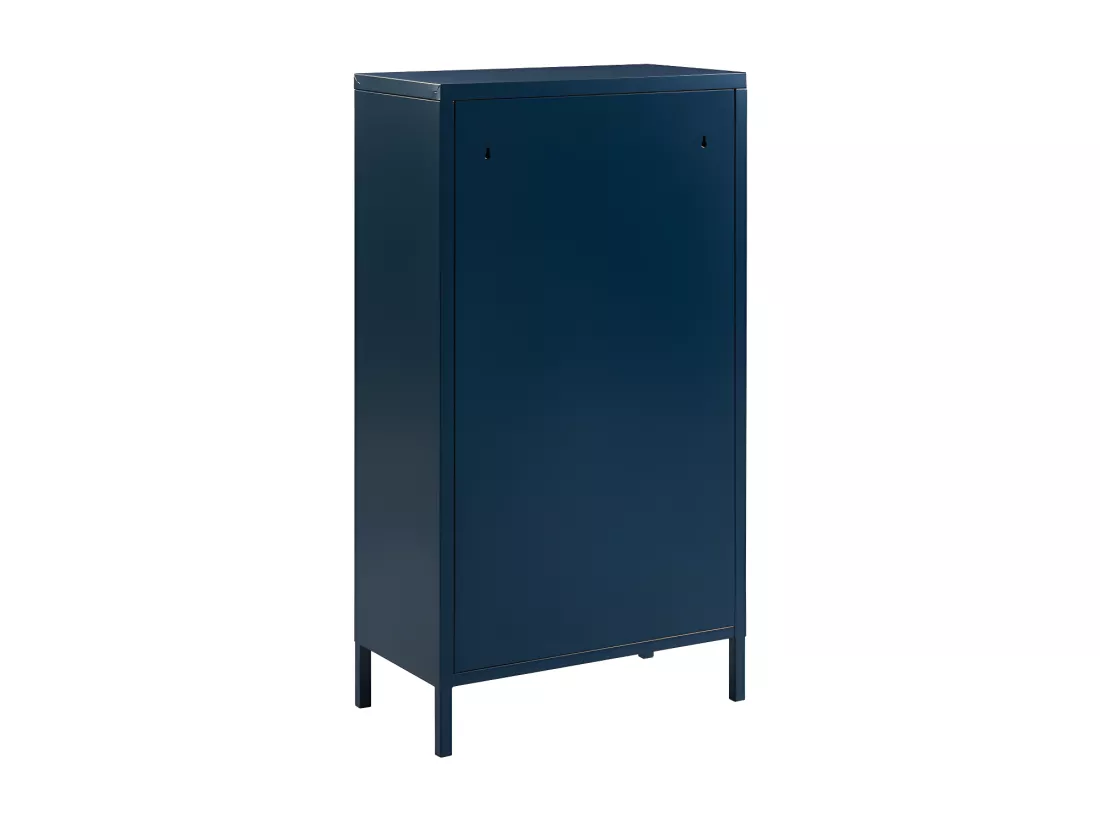 Nino - Meuble à chaussures 2 portes 1 tiroir en métal PANTONE L55cm - Bleu nuit