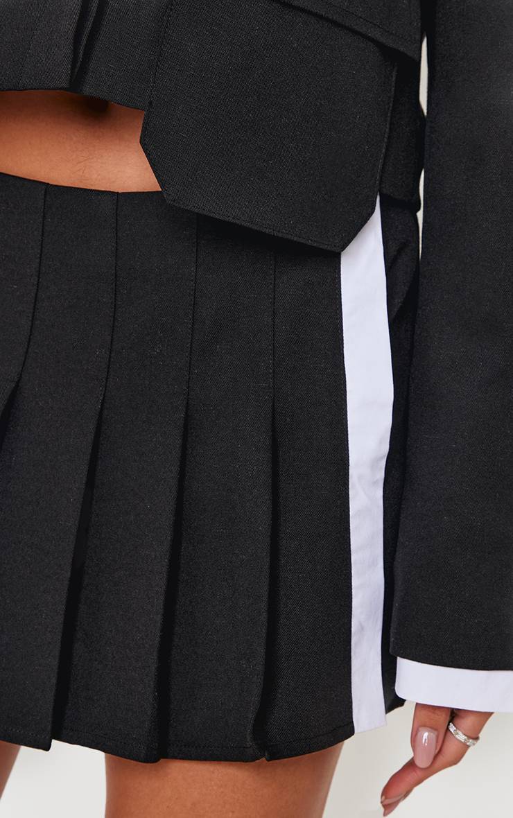 Noir Jupe-short Mini Plissée Ajustée