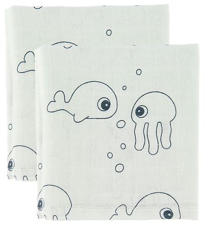 Done By Deer Mulltuch - 120x120 - 2 st. - Sea Friends - Blau