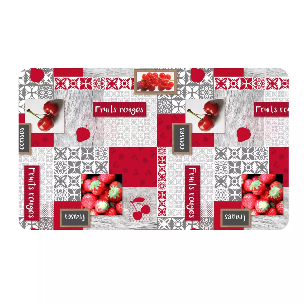 Tapis de cuisine (75 cm) Fraisia Rouge