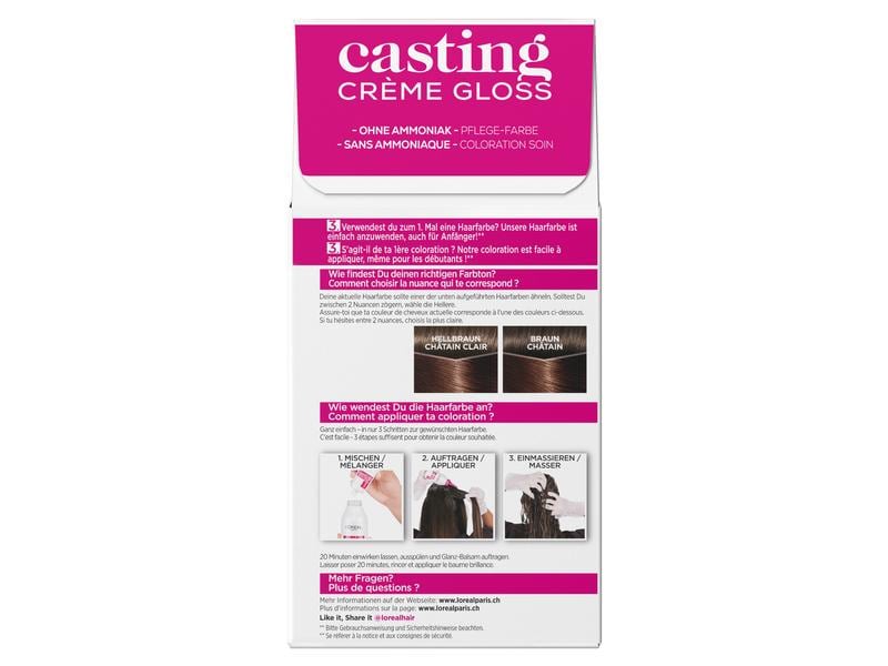 L'Oréal Paris Casting Crème Gloss 500 Hellbraun Semi-Permanente Haarfarbe