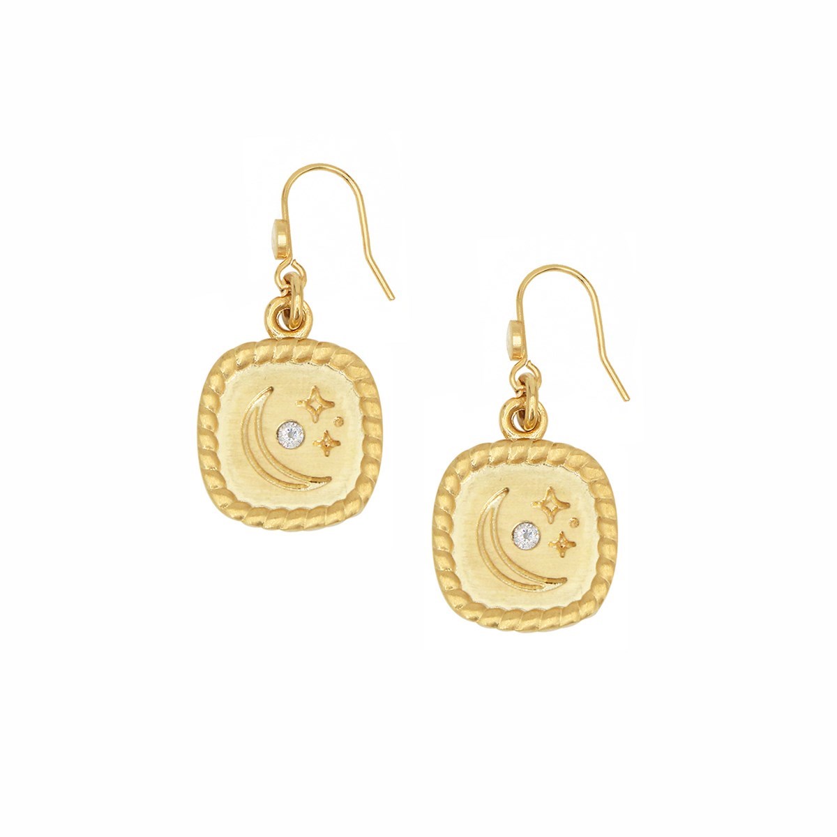 Boucles d'oreilles oeil et zircon doré à l'or fin 24K MINI ORACLES