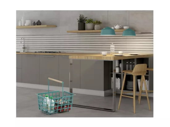 Set de 2 semi grands paniers avec poignée en bois, ZESTA.