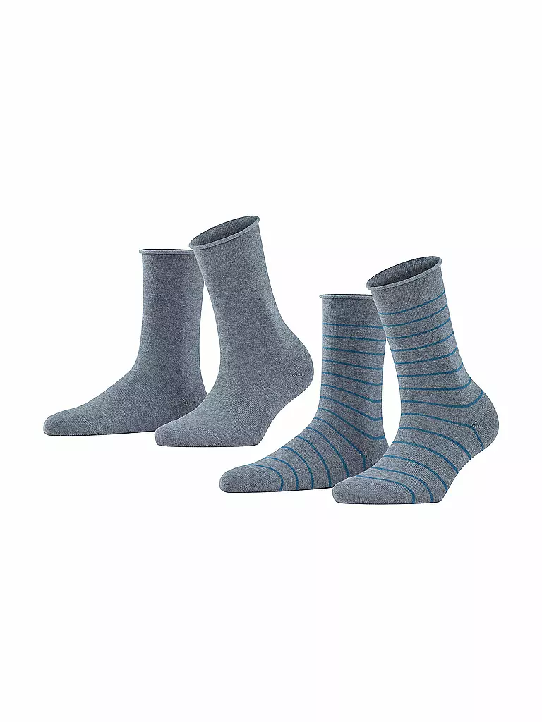 FALKE Sneakersocken Happy Stripe 2er Pkg light greymel. grau