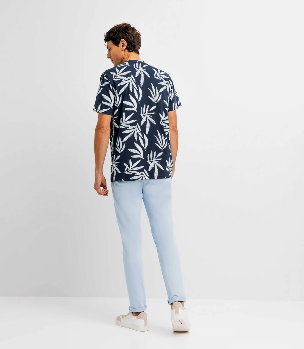 T-shirt à fleurs marine