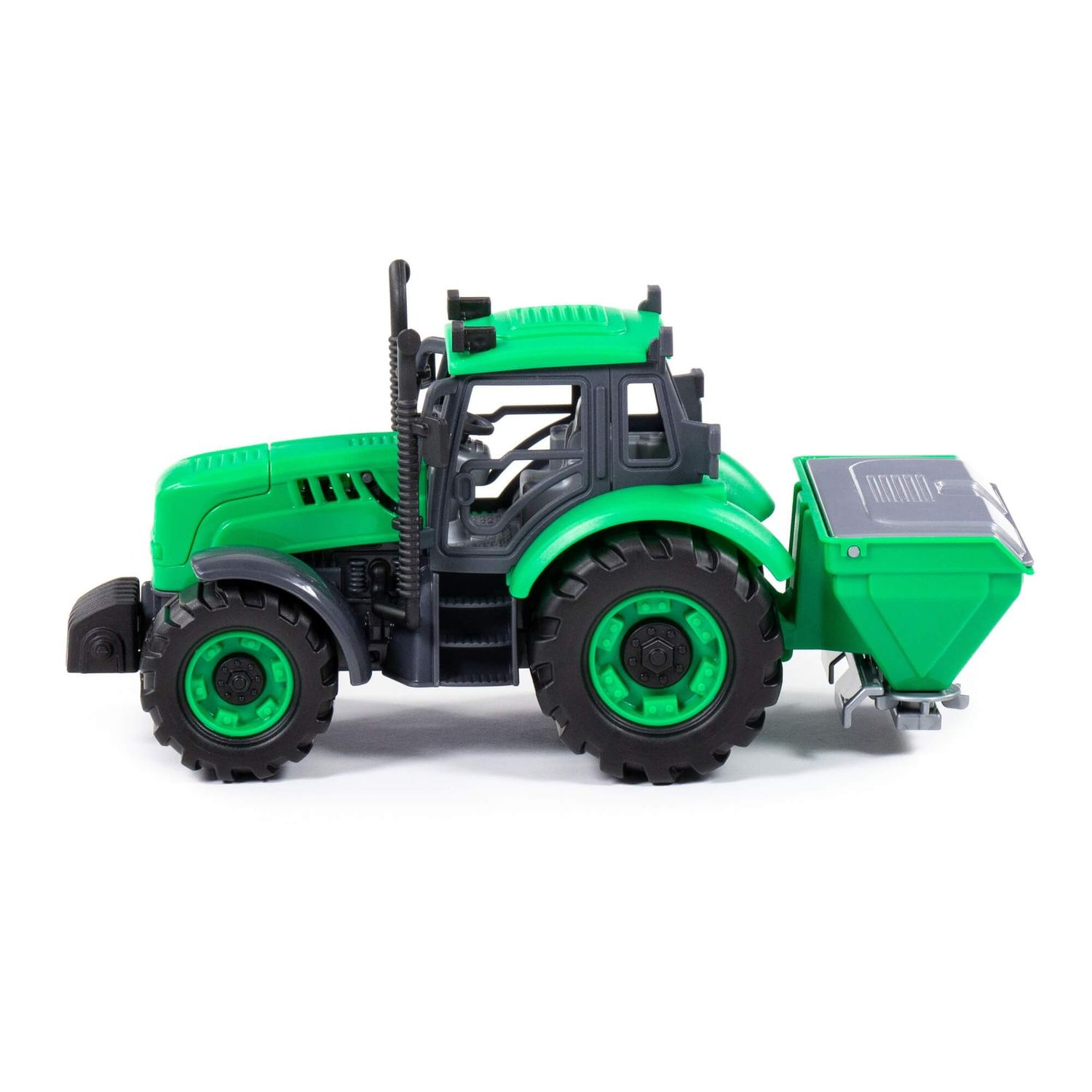 Polesie Spielzeug Traktor 91239 Düngerstreuer Deckel Motorhaube aufklappbar grün
