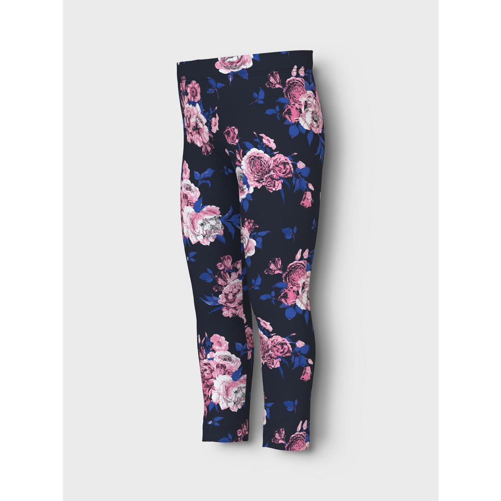 Køb Name It Dark Sapphire Big Flowers Vivian AOP Leggings
