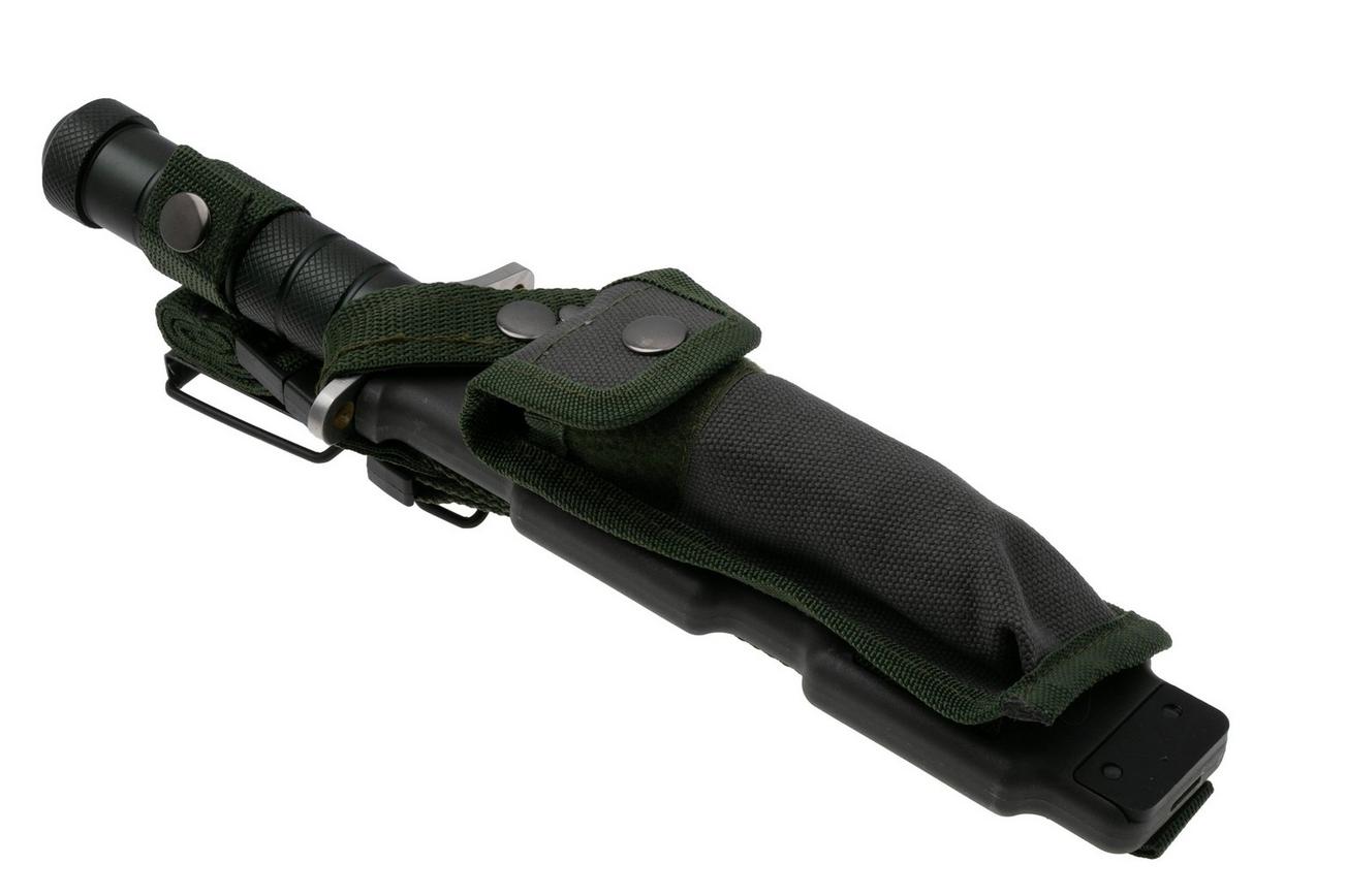 Rough Ryder Survival Knife RR2585, Satin D2, Green Aluminium, survivalmes