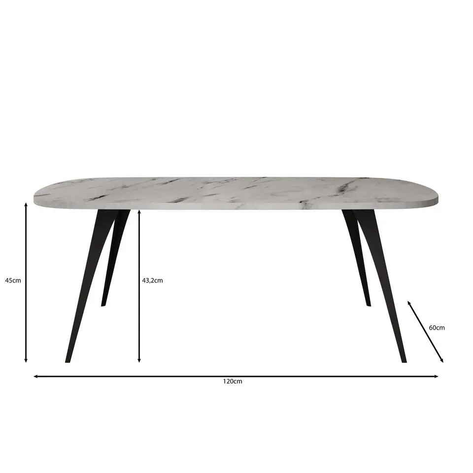Meubella - Salontafel Flix - Wit marmer - 120 cm