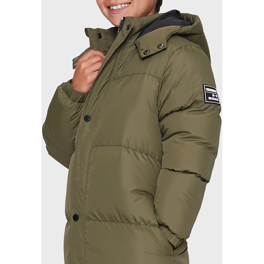 Threadboys Mantel Long Line Puffer Khaki