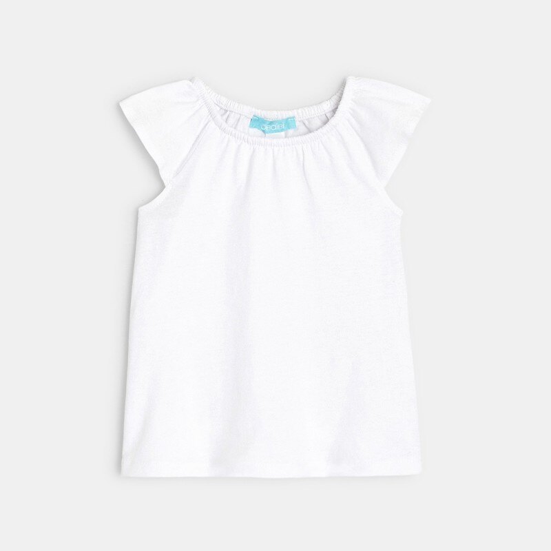 Salopette courte fleurie et blouse rouge bébé fille Rouge