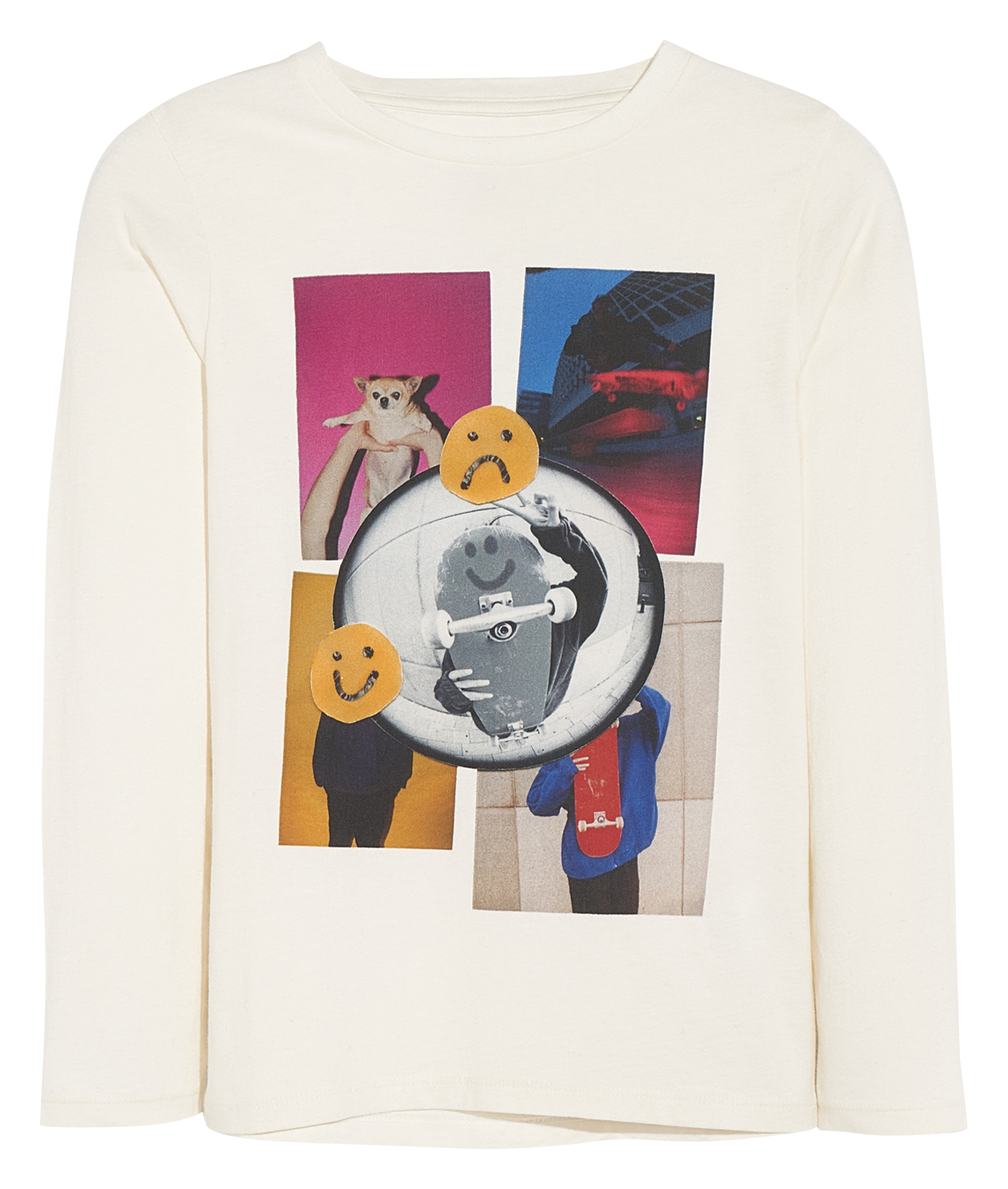 KENNO - Tee-shirt col rond sérigraphié en coton bio | Blanc