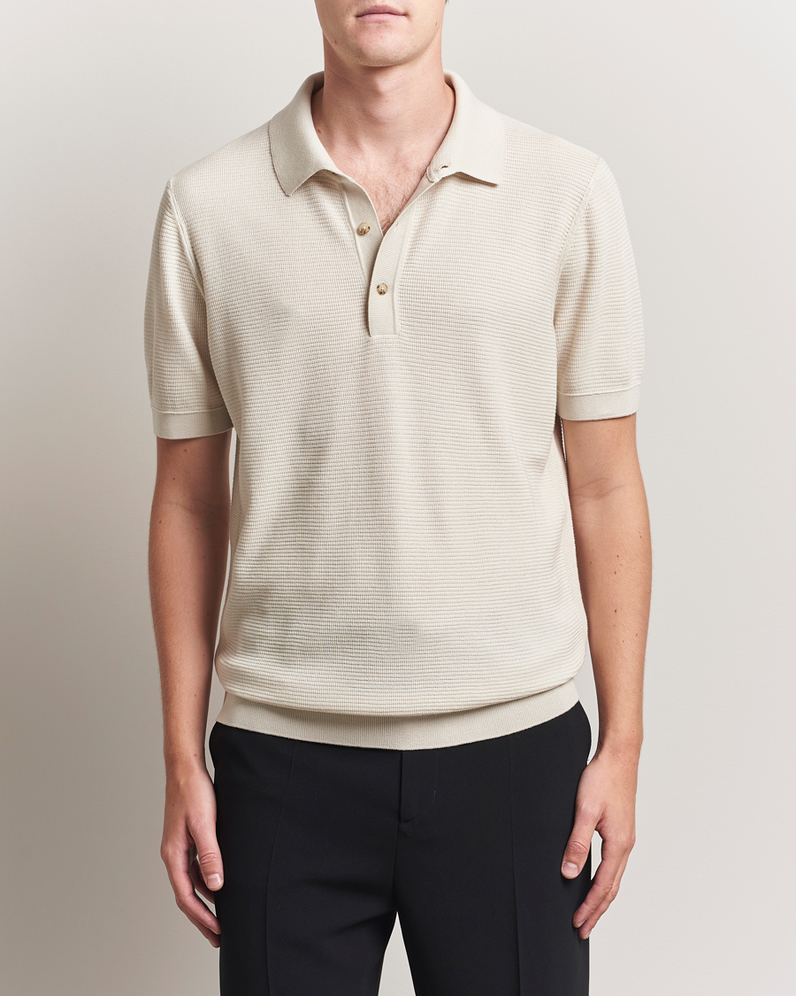 BOSS BLACK Lanotti Knitted Polo Open White