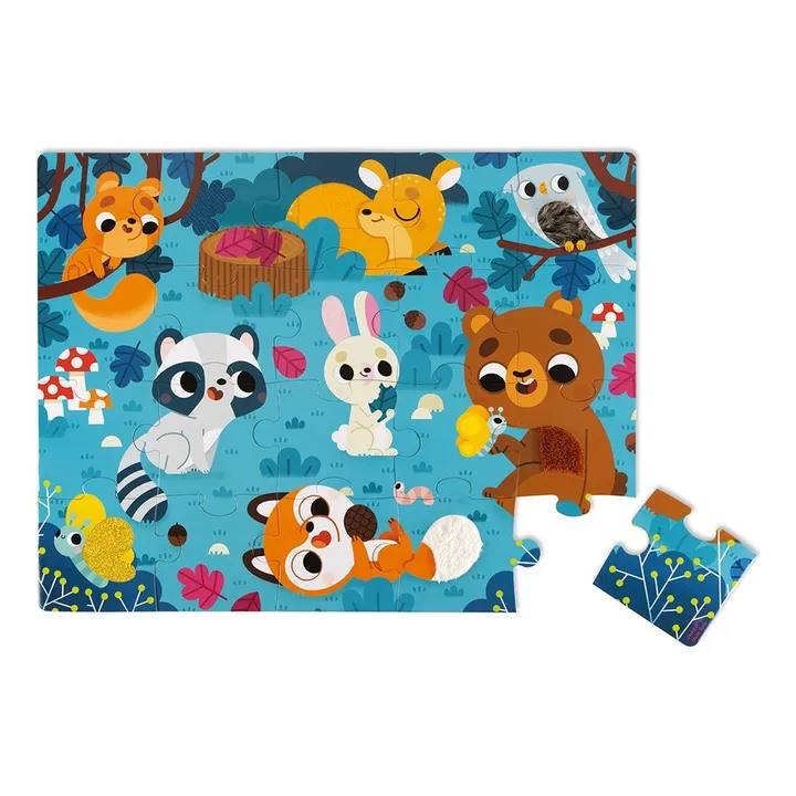 Janod Puzzle tactile Les Animaux de la Forêt - 20 pièces