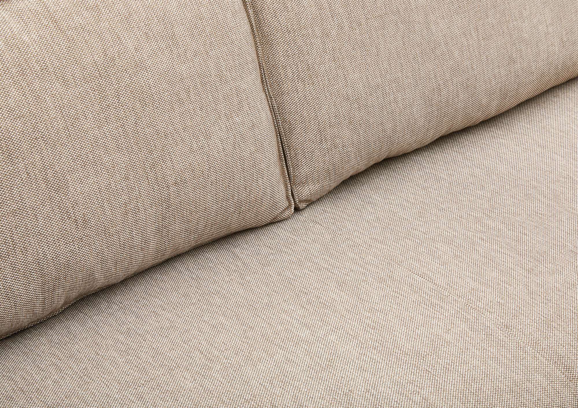 Loods 5 Design hoekbank Slimm Stof Outside links Combi links: 2,5 zits met hocker Links + 3 zits arm rechts | Stof: Solution Lightbrown 115 | Frame: Zwart