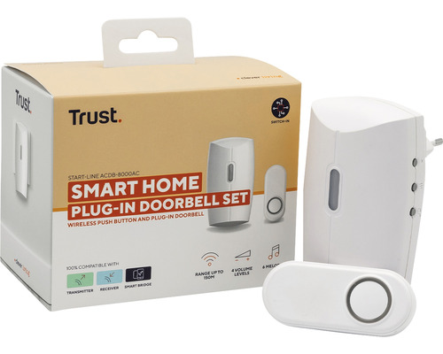 Trust Smart ACDB-8000AC Set Deurbellen 230V + Drukknop