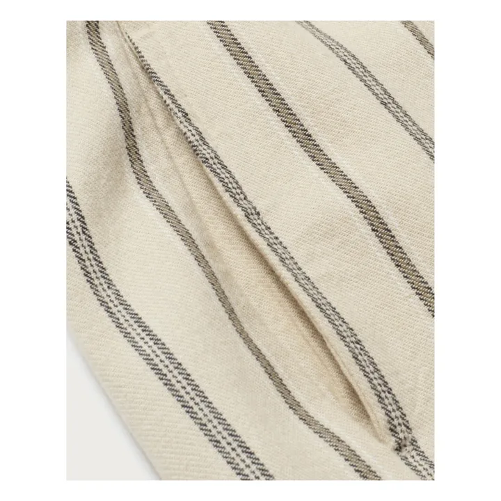 Thinking Mu Pantalon Esther Rayures Coton Bio | Beige
