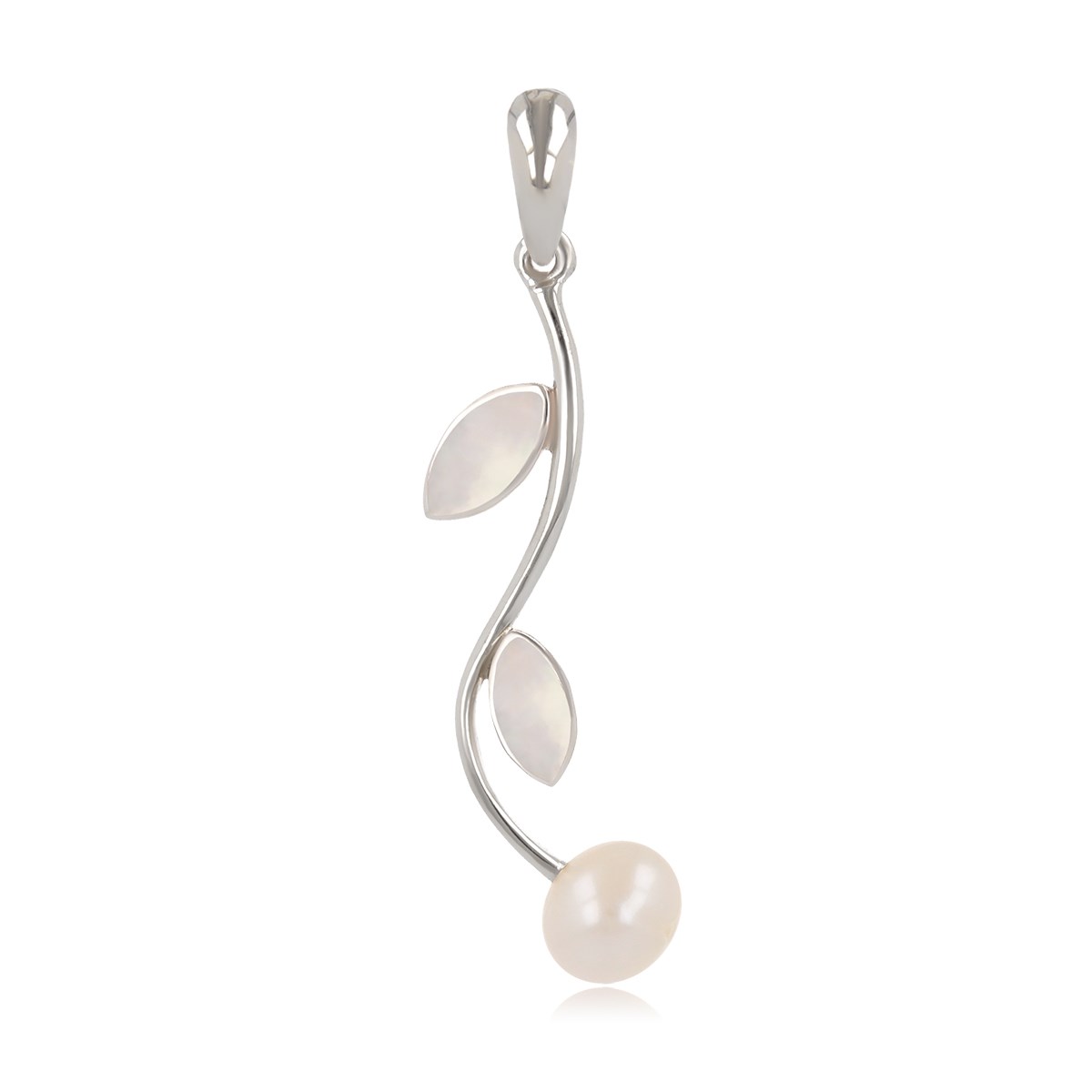 Pendentif ADEN Perle et Pétales de Nacre Serties Argent 925