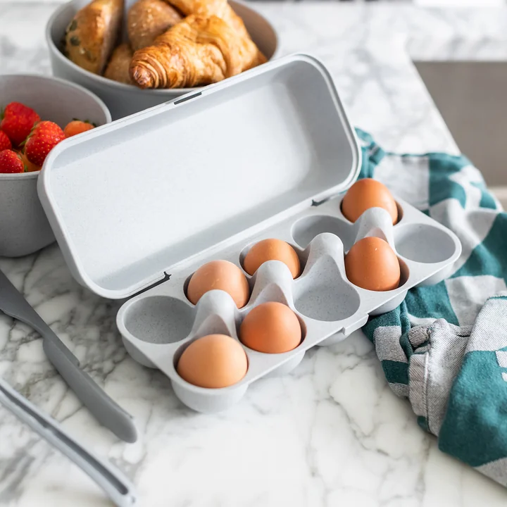 Koziol - Eggs to go Mehrweg Eierbehälter, organic rot