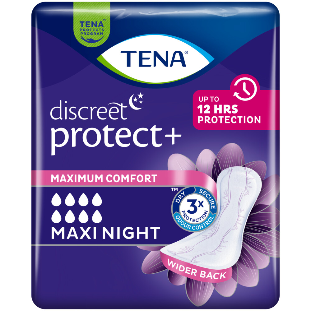 3x TENA Discreet Maxi Night12 stuks