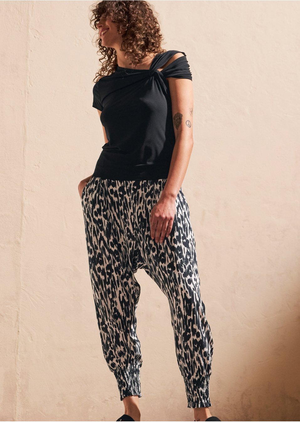 Pantalon sarouel à motif
