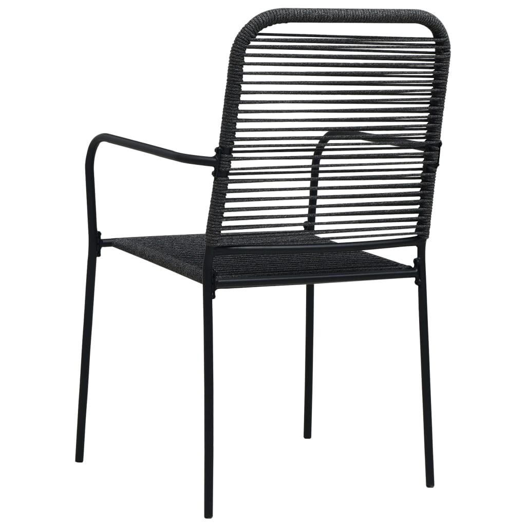 Mobilier à dîner d'extérieur 5 pièces corde en coton et acier noir