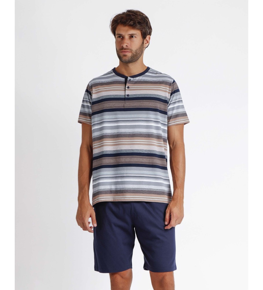 Antonio Miro Pijama Tapeta Manga Corta Mackenzie marino