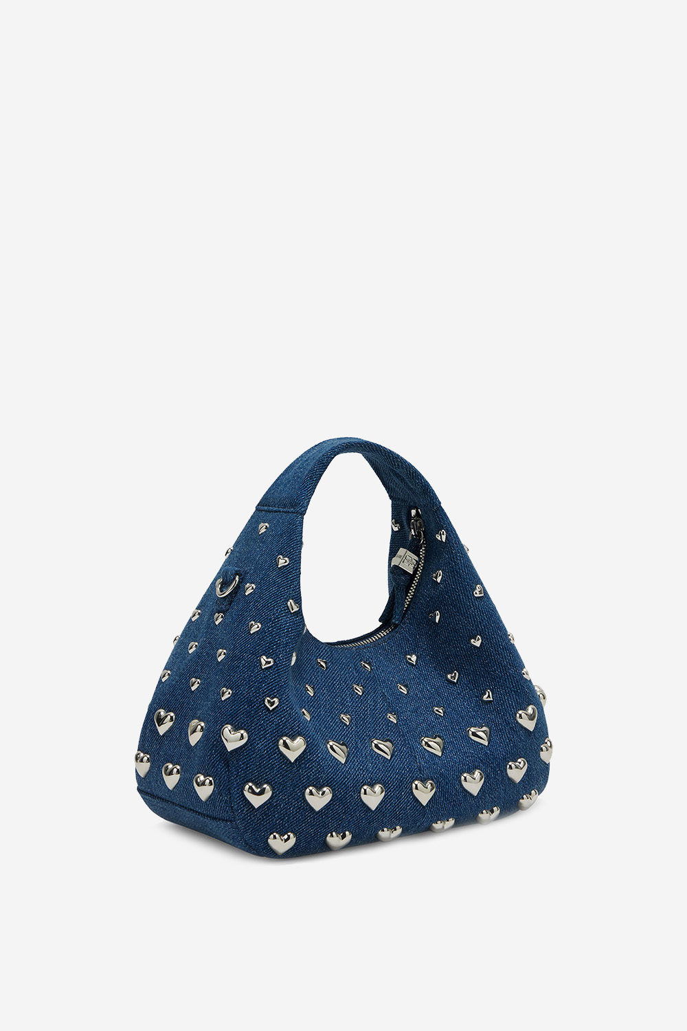 Hobo mini heart stud denim crossbody