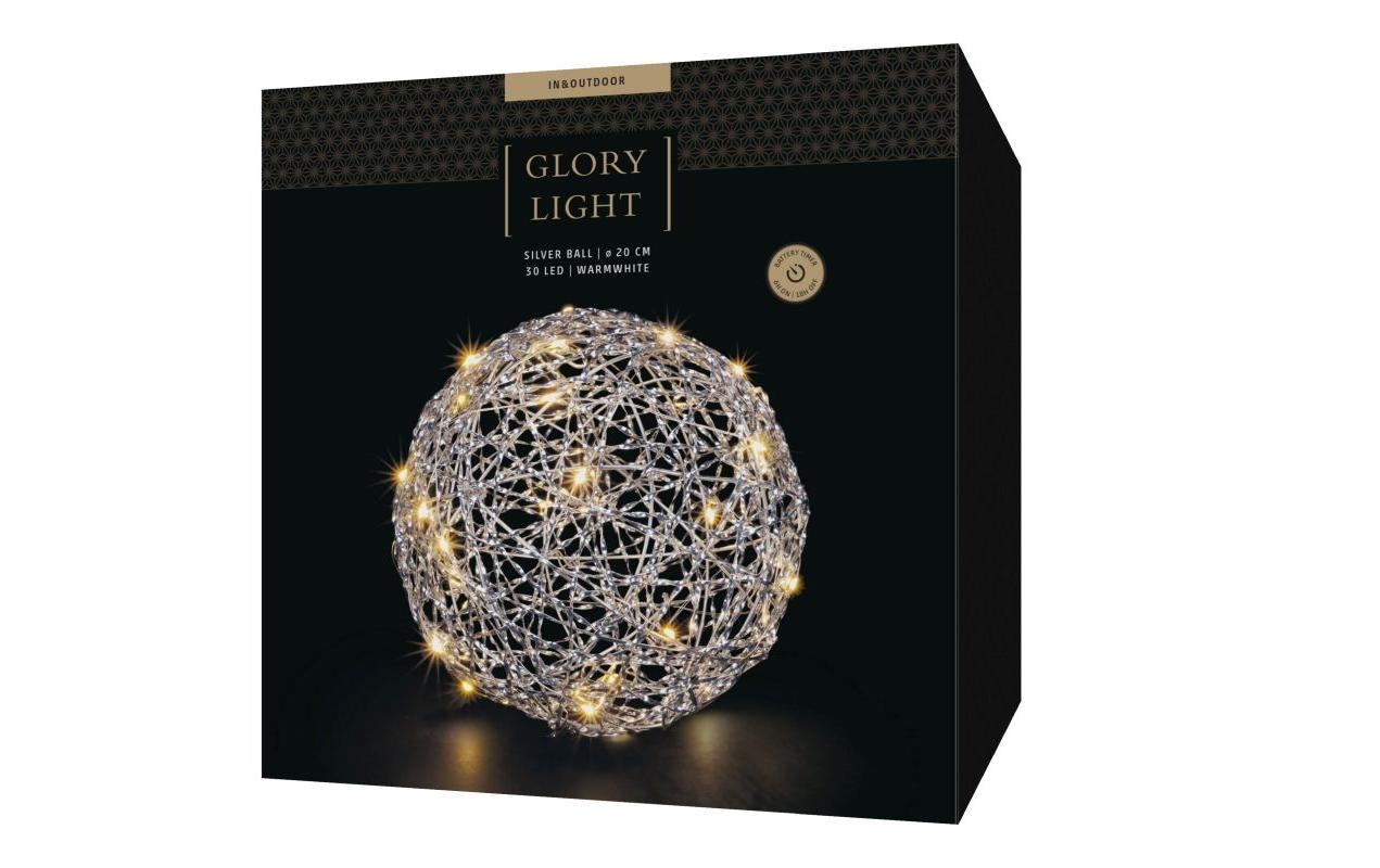 STT LED Dekofigur »Silver Ball, 20 cm« Warmweiss